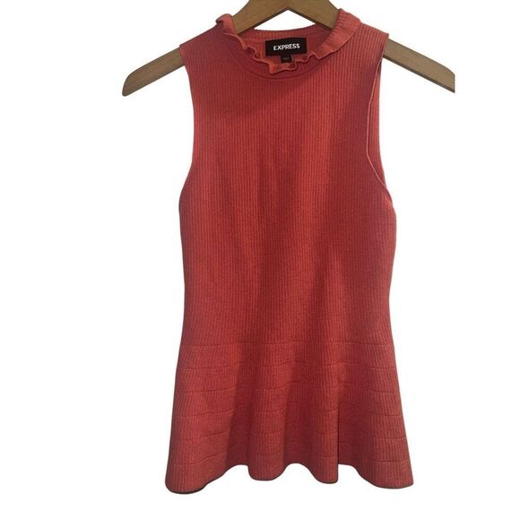 ✨Express Black Lettuce Trim Mock Neck Sweater Sz Small Tank Top✨ - Picture 3 of 6